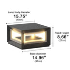 Outdoor Post Light Waterproof, Rectangular Stainless Steel LED Pillar Light - Modern Exterior Column Lighting for Driveway Gate