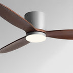 Wood Grain Ceiling Fan with Light, Reverse 6-Speed DC Inverter Motor - Modern Indoor LED Fan for Bedroom Living Room Remote