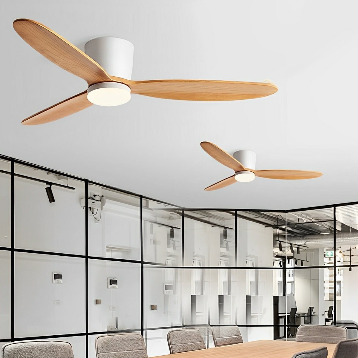 Wood Grain Ceiling Fan with Light, Reverse 6-Speed DC Inverter Motor - Modern Indoor LED Fan for Bedroom Living Room Remote