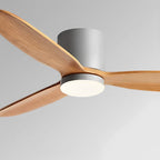 Wood Grain Ceiling Fan with Light, Reverse 6-Speed DC Inverter Motor - Modern Indoor LED Fan for Bedroom Living Room Remote