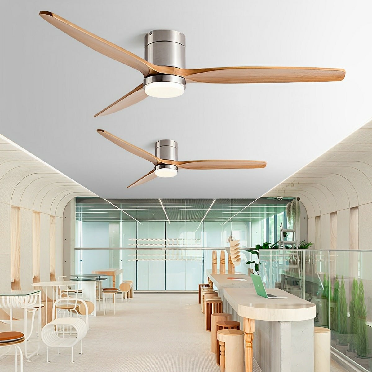 Wood Grain Ceiling Fan with Light and Remote, 6-Speed Reverse DC Motor - Modern Indoor LED Fan for Living Room Bedroom