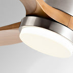 Wood Grain Ceiling Fan with Light and Remote, 6-Speed Reverse DC Motor - Modern Indoor LED Fan for Living Room Bedroom