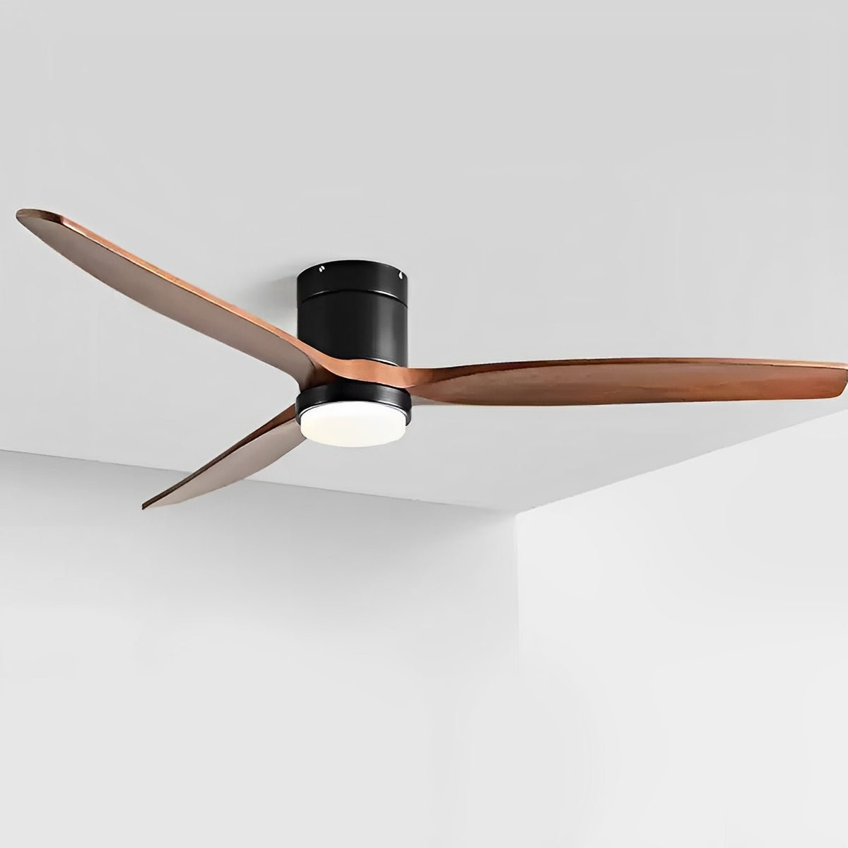 Wood Grain Ceiling Fan with Light and Remote, 6-Speed Reverse DC Motor - Modern Indoor LED Fan for Living Room Bedroom