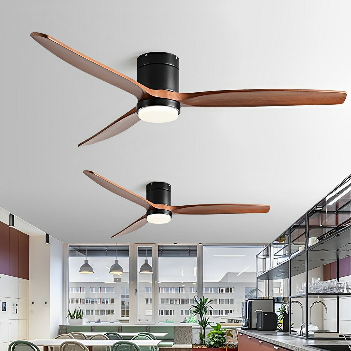 Wood Grain Ceiling Fan with Light and Remote, 6-Speed Reverse DC Motor - Modern Indoor LED Fan for Living Room Bedroom