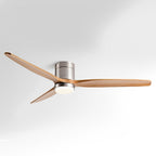 Wood Grain Ceiling Fan with Light and Remote, 6-Speed Reverse DC Motor - Modern Indoor LED Fan for Living Room Bedroom