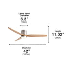 Wood Grain Ceiling Fan with Light and Remote, 6-Speed Reverse DC Motor - Modern Indoor LED Fan for Living Room Bedroom