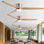 Wood Grain Ceiling Fan with Light and Remote, 6-Speed Reverse DC Motor - Modern Indoor LED Fan for Living Room Bedroom
