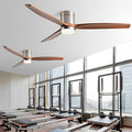Wood Grain Ceiling Fan with Light and Remote, 6-Speed Reverse DC Motor - Modern Indoor LED Fan for Living Room Bedroom