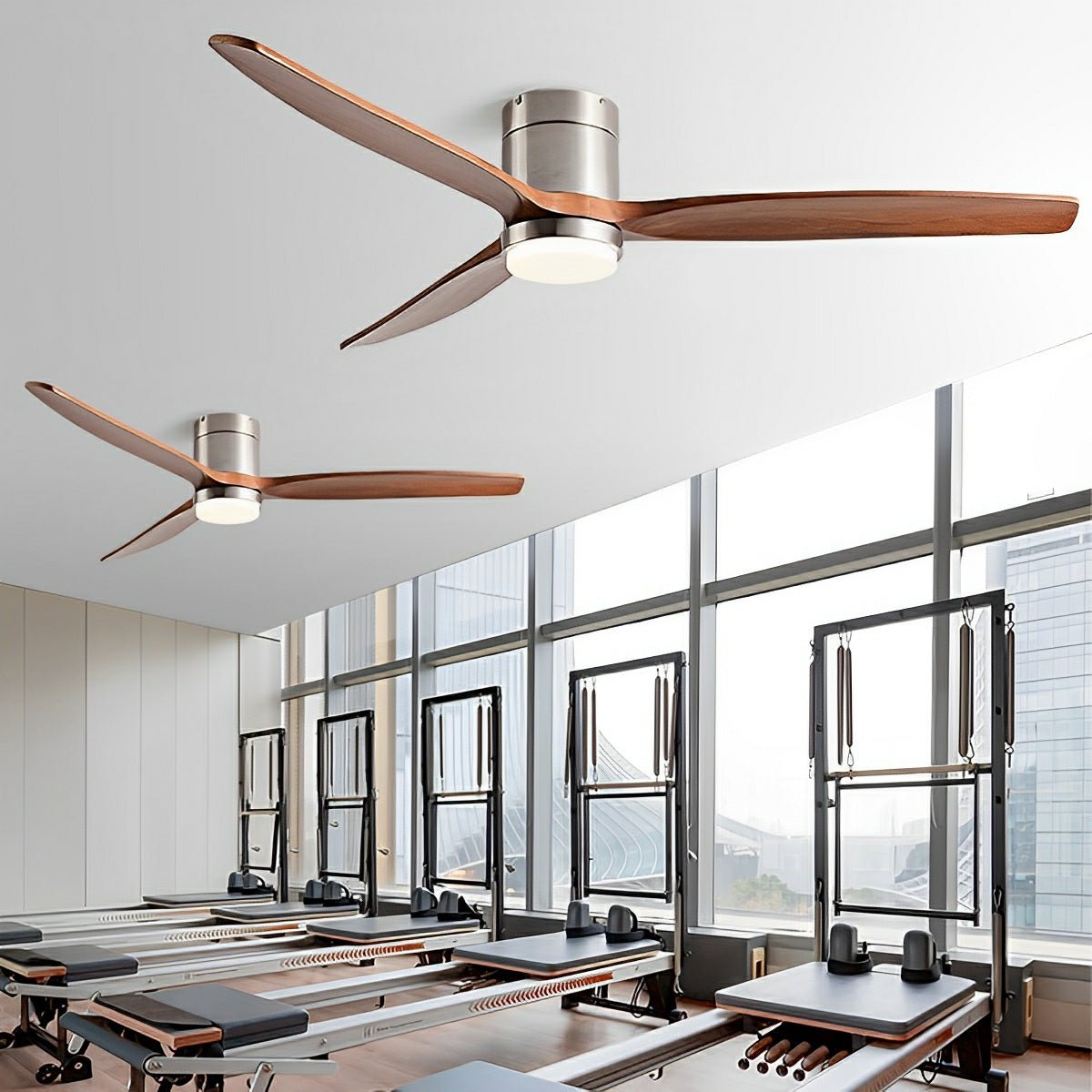 Wood Grain Ceiling Fan with Light and Remote, 6-Speed Reverse DC Motor - Modern Indoor LED Fan for Living Room Bedroom