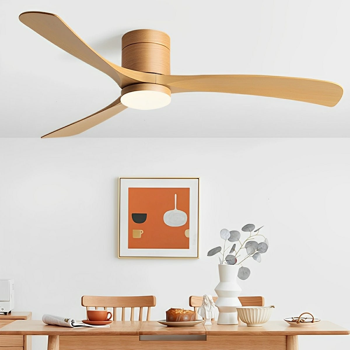 Ceiling Fan with Light and Remote, 6-Speed Reverse DC Motor - Modern Indoor LED Ceiling Fan for Living Room Bedroom