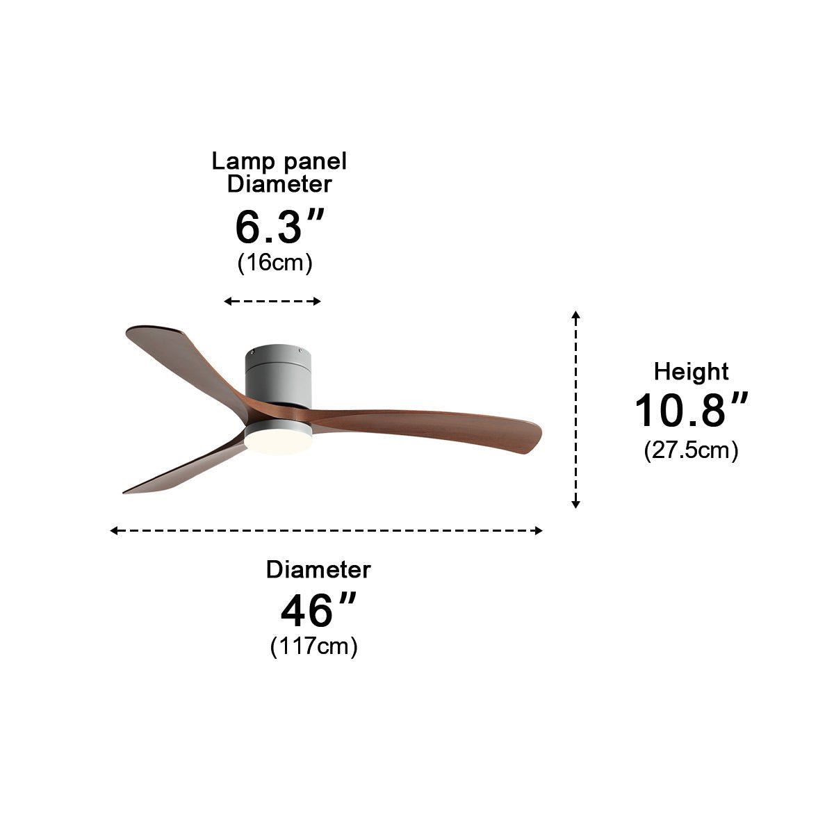Ceiling Fan with Light and Remote, 6-Speed Reverse DC Motor - Modern Indoor LED Ceiling Fan for Living Room Bedroom
