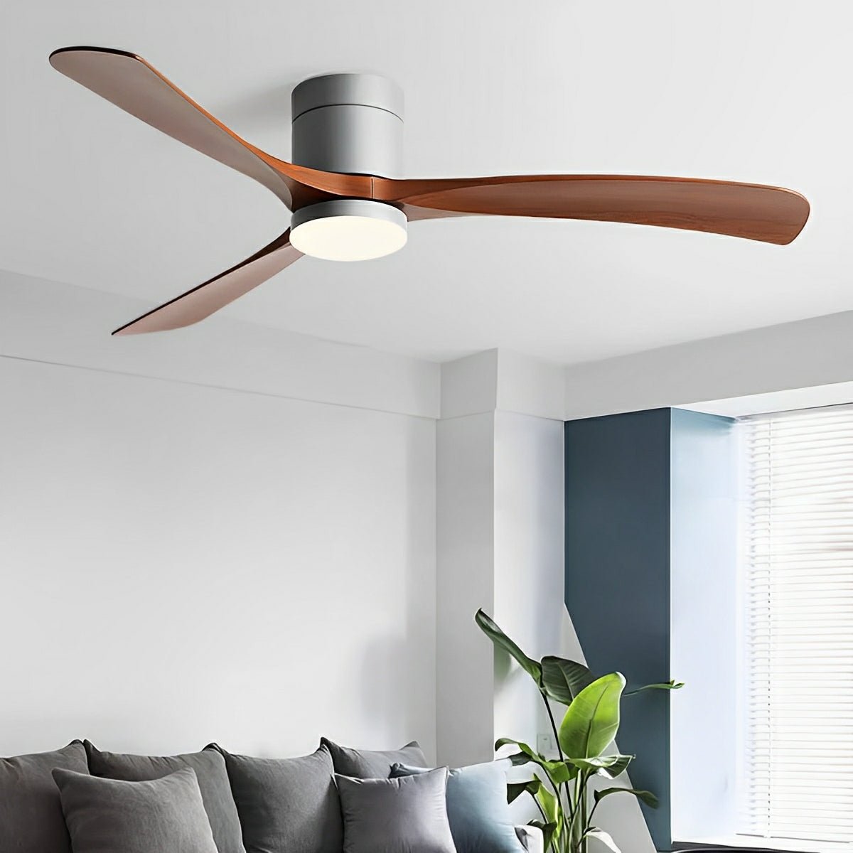 Ceiling Fan with Light and Remote, 6-Speed Reverse DC Motor - Modern Indoor LED Ceiling Fan for Living Room Bedroom