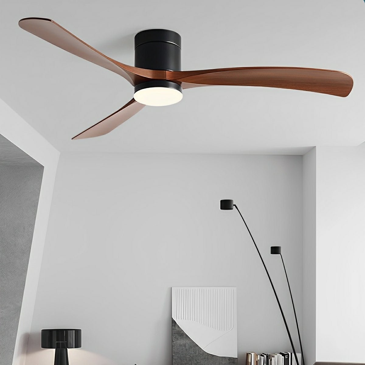 Ceiling Fan with Light and Remote, 6-Speed Reverse DC Motor - Modern Indoor LED Ceiling Fan for Living Room Bedroom