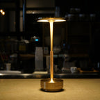 Cordless Table Lamp Rechargeable, Metallic Modern Bedside Lamp - Portable LED Dimmable Mood Light for Bedroom Restaurant Bar