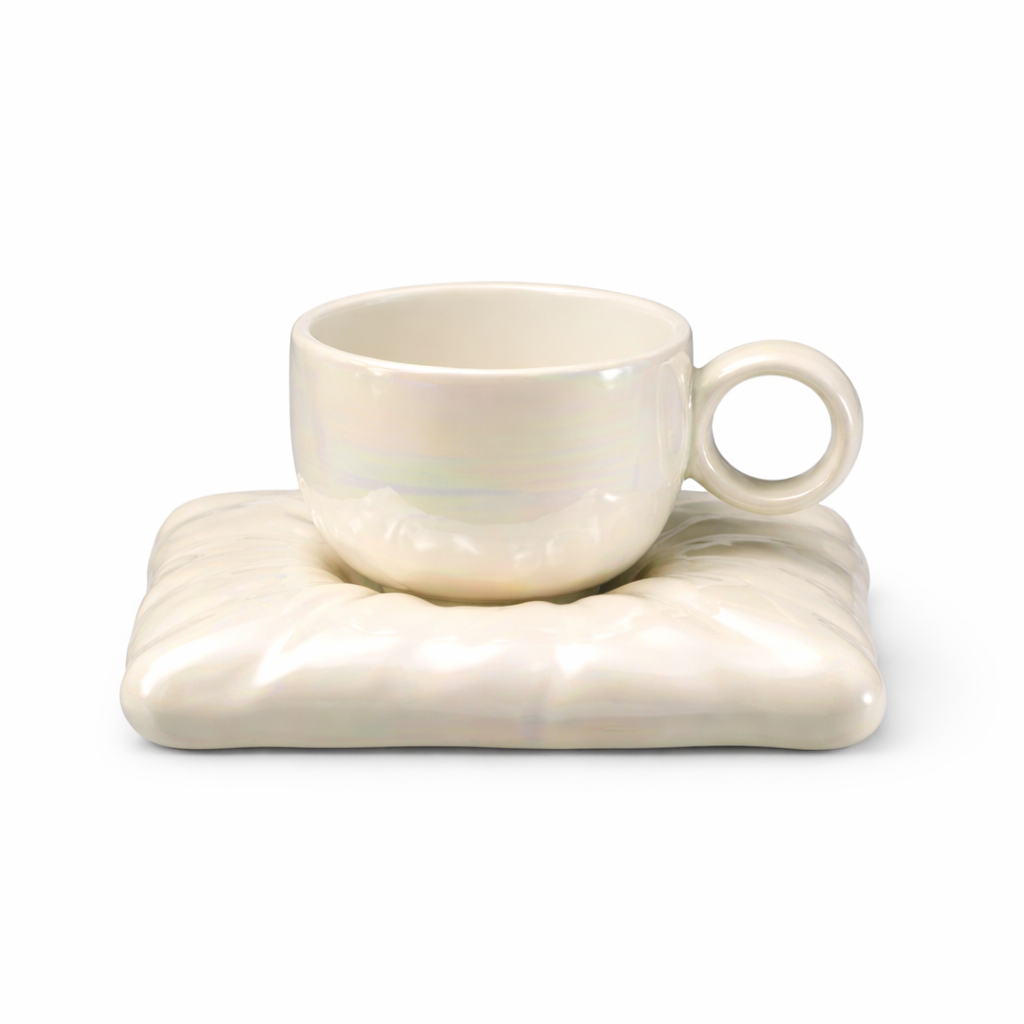 Porcelain Cups 300 ml with Minimalist Design – Elegant Dishwasher and Microwave Safe Mugs for Coffee and Tea