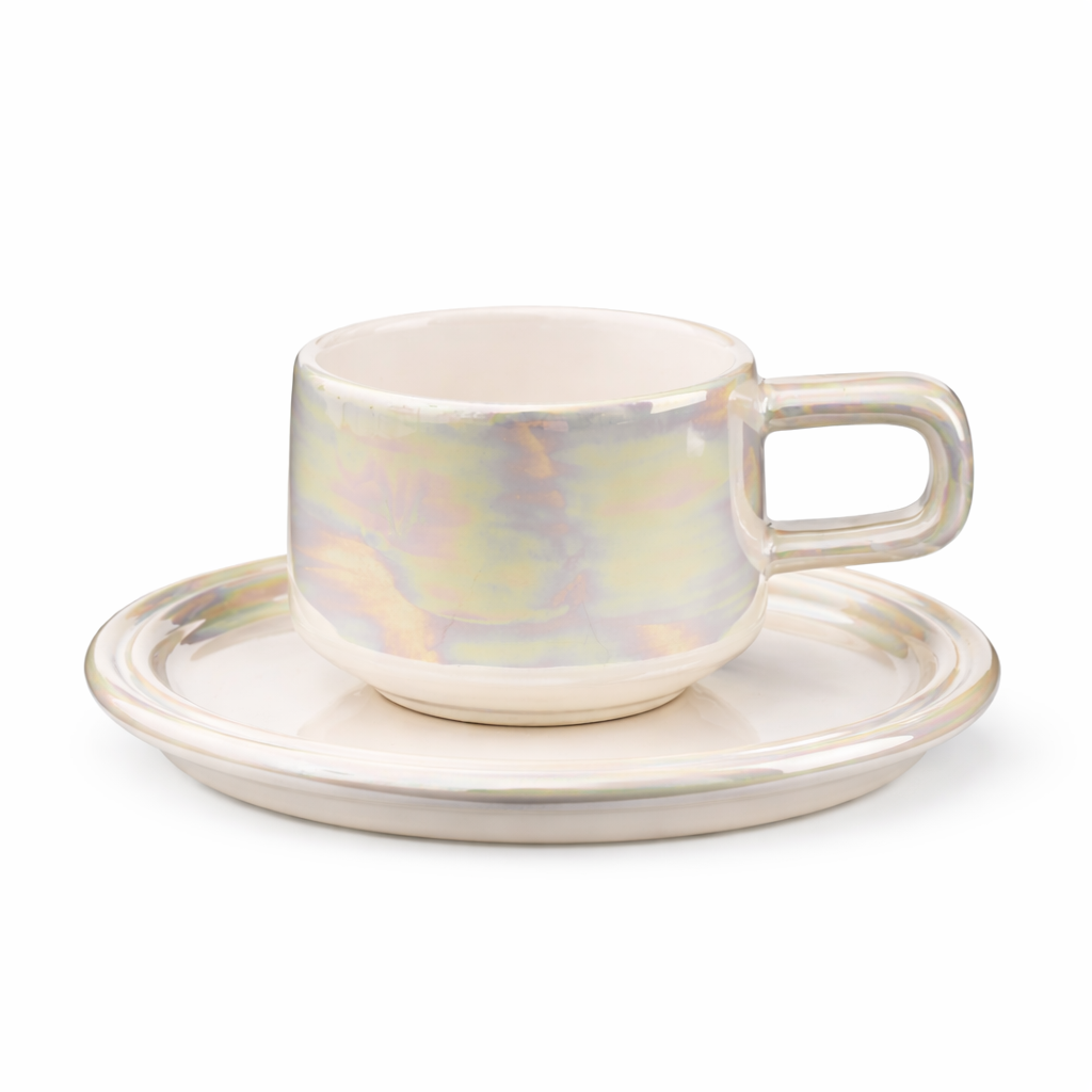 Porcelain Cups 300 ml with Minimalist Design – Elegant Dishwasher and Microwave Safe Mugs for Coffee and Tea