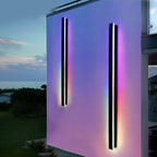 Outdoor Strip Wall Light Black Linear LED Integrated Light