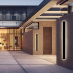 Outdoor Strip Wall Light Black Linear LED Integrated Light