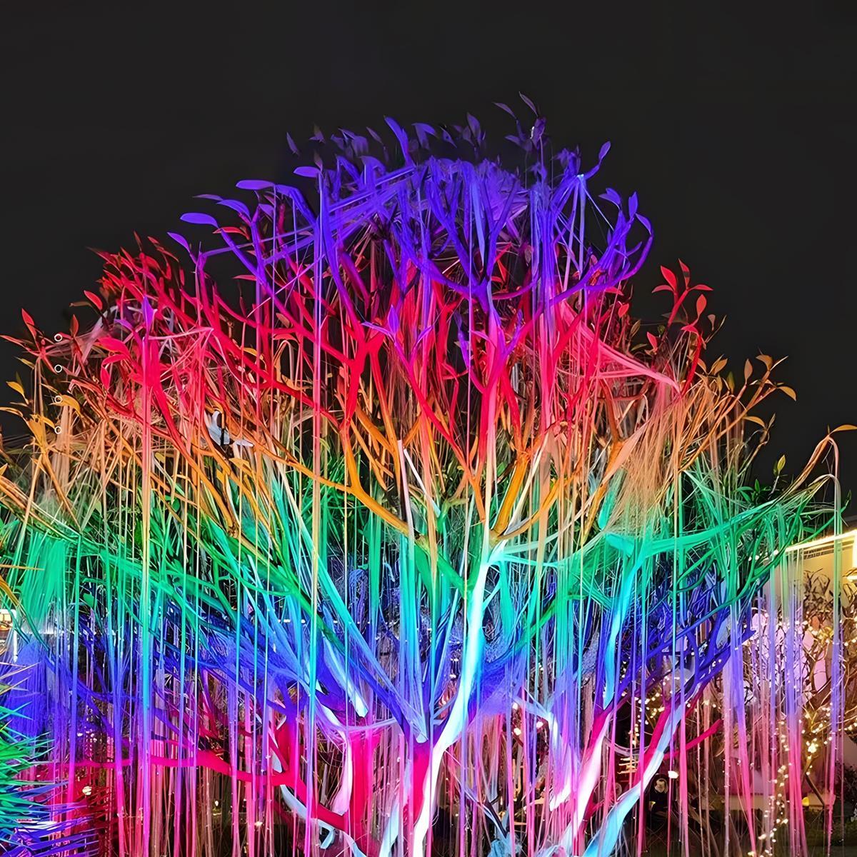 Outdoor RGB LED Spotlight Waterproof, Rainbow Color Landscape Light - Garden Tree Uplight Spot Lighting for Yard Patio Facade