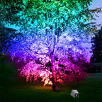 Outdoor RGB LED Spotlight Waterproof, Rainbow Color Landscape Light - Garden Tree Uplight Spot Lighting for Yard Patio Facade