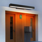Motion Sensor Outdoor Wall Light Waterproof, Black Rectangular LED Sconce - Modern Exterior Wall Lighting for Porch Garage