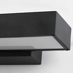 Motion Sensor Outdoor Wall Light Waterproof, Black Rectangular LED Sconce - Modern Exterior Wall Lighting for Porch Garage