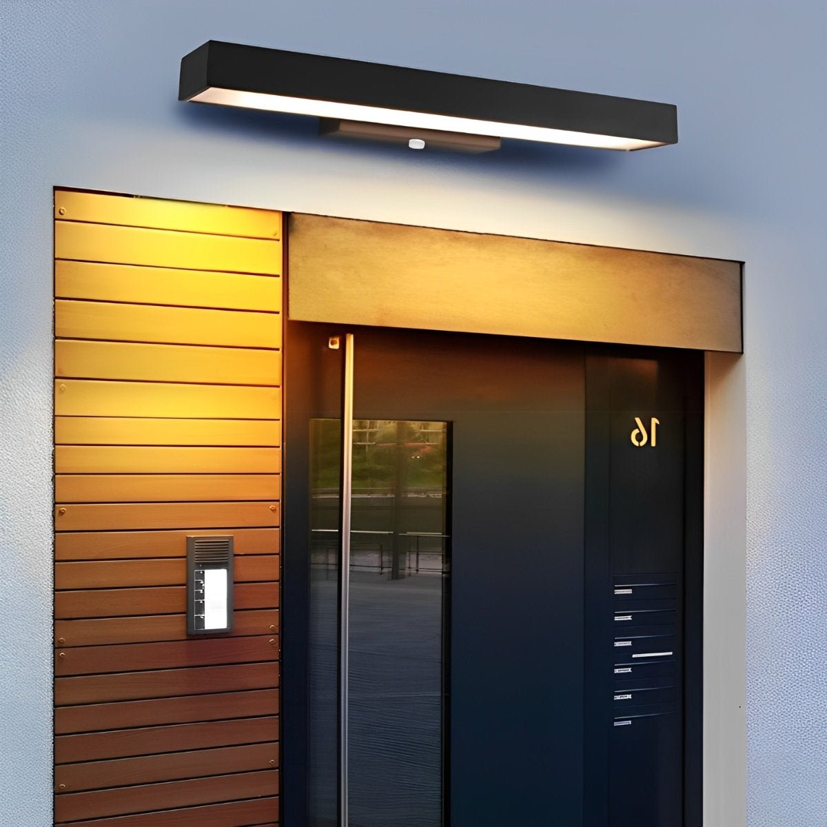 Motion Sensor Outdoor Wall Light Waterproof, Black Rectangular LED Sconce - Modern Exterior Wall Lighting for Porch Garage