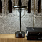 Cordless Table Lamp Rechargeable, Metallic Modern Bedside Lamp - Portable LED Dimmable Mood Light for Bedroom Restaurant Bar