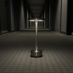 Cordless Table Lamp Rechargeable, Metallic Modern Bedside Lamp - Portable LED Dimmable Mood Light for Bedroom Restaurant Bar