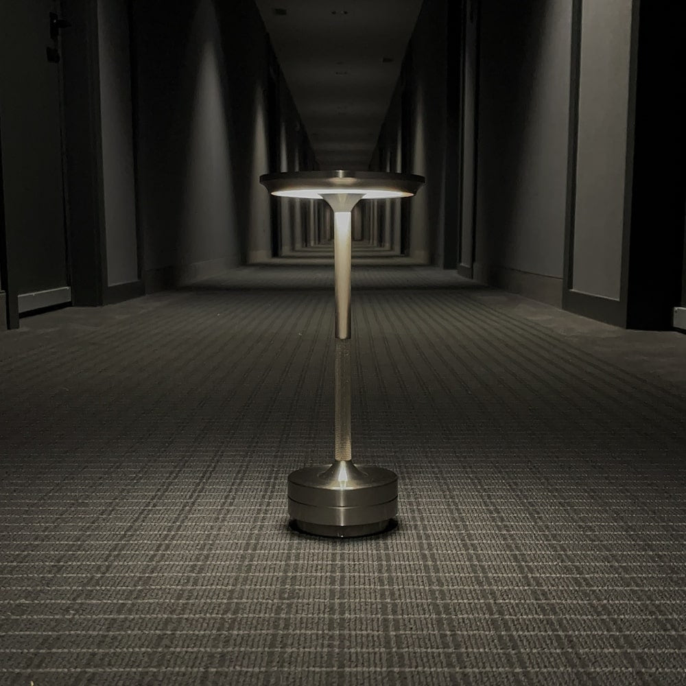 Cordless Table Lamp Rechargeable, Metallic Modern Bedside Lamp - Portable LED Dimmable Mood Light for Bedroom Restaurant Bar