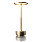 Cordless Table Lamp Rechargeable, Metallic Modern Bedside Lamp - Portable LED Dimmable Mood Light for Bedroom Restaurant Bar