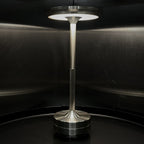Cordless Table Lamp Rechargeable, Metallic Modern Bedside Lamp - Portable LED Dimmable Mood Light for Bedroom Restaurant Bar