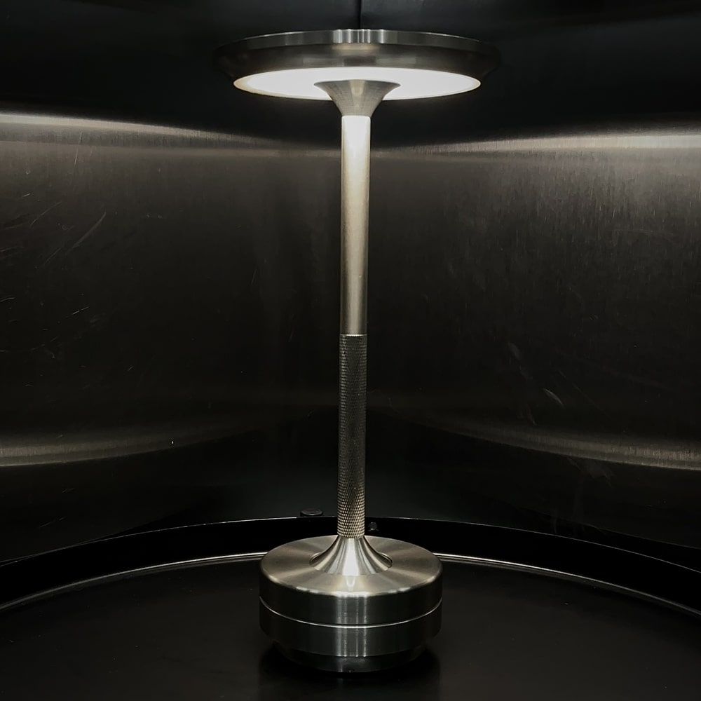 Cordless Table Lamp Rechargeable, Metallic Modern Bedside Lamp - Portable LED Dimmable Mood Light for Bedroom Restaurant Bar
