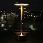 Cordless Table Lamp Rechargeable, Metallic Modern Bedside Lamp - Portable LED Dimmable Mood Light for Bedroom Restaurant Bar