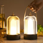 Rechargeable Table Lamp Dimmable, Vintage Cordless Atmosphere Lamp - Portable LED Bedside Mood Light for Bedroom Restaurant