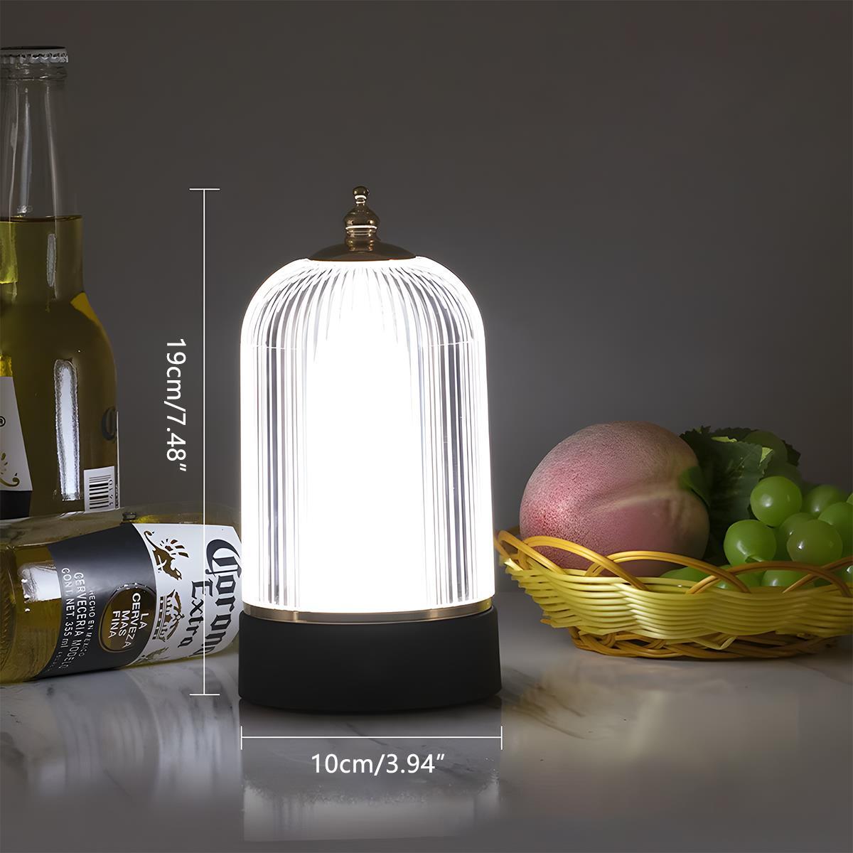 Rechargeable Table Lamp Dimmable, Vintage Cordless Atmosphere Lamp - Portable LED Bedside Mood Light for Bedroom Restaurant