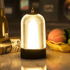 Rechargeable Table Lamp Dimmable, Vintage Cordless Atmosphere Lamp - Portable LED Bedside Mood Light for Bedroom Restaurant