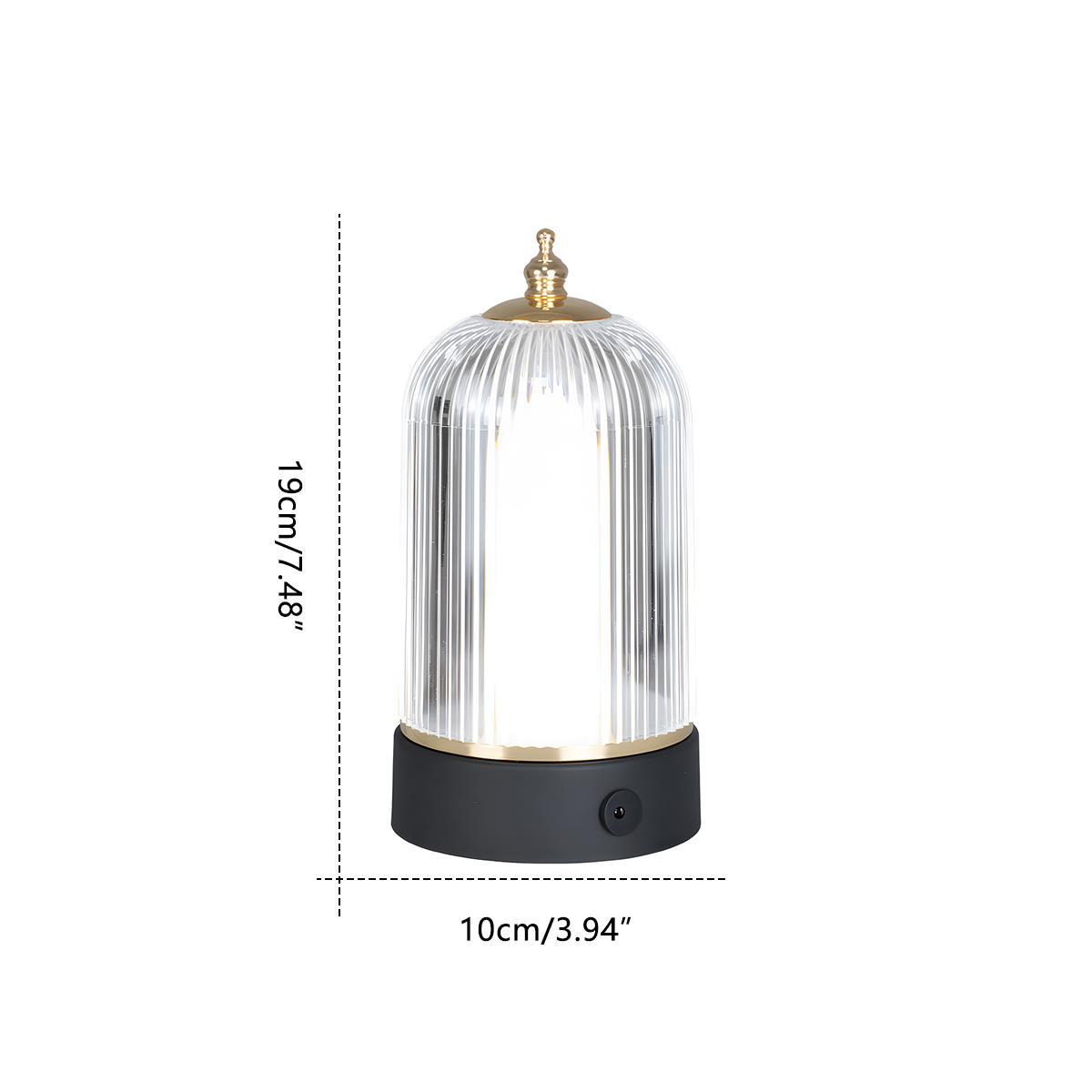 Rechargeable Table Lamp Dimmable, Vintage Cordless Atmosphere Lamp - Portable LED Bedside Mood Light for Bedroom Restaurant