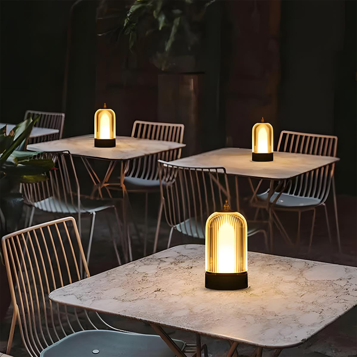 Rechargeable Table Lamp Dimmable, Vintage Cordless Atmosphere Lamp - Portable LED Bedside Mood Light for Bedroom Restaurant