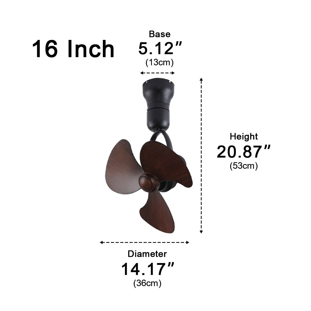 Ceiling Fan with Remote, Vintage Swing Rotation 6-Speed Adjustable Fan - Modern Indoor Cooling Fan for Living Room Bedroom