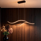 Curved LED Pendant Light Wavy LED Metal Ceiling Light