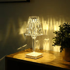Crystal Table Lamp, Modern Decorative Bedside Lamp - Elegant Crystal Accent Lighting for Bedroom Living Room Nightstand