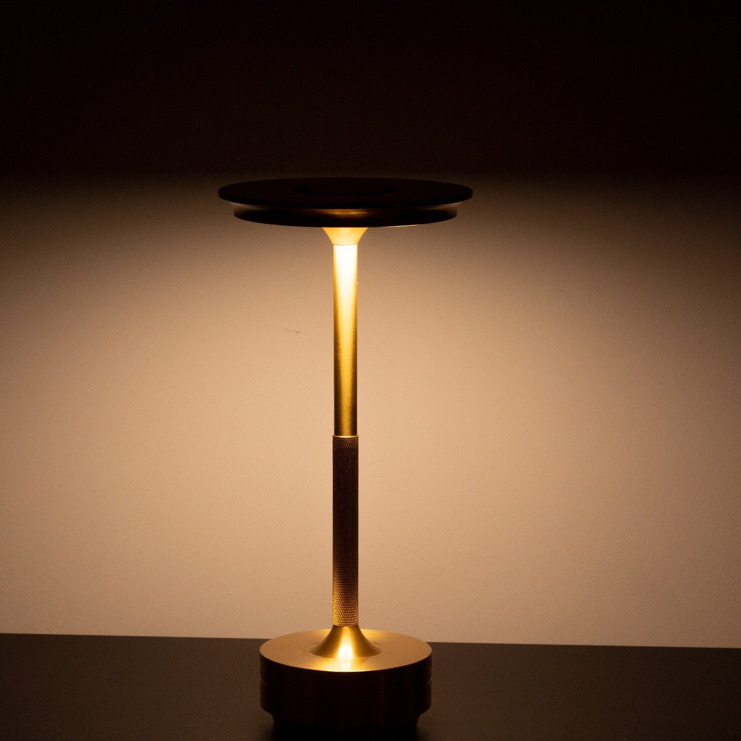 Cordless Table Lamp Rechargeable, Metallic Modern Bedside Lamp - Portable LED Dimmable Mood Light for Bedroom Restaurant Bar