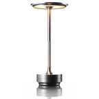 Cordless Table Lamp Rechargeable, Metallic Modern Bedside Lamp - Portable LED Dimmable Mood Light for Bedroom Restaurant Bar