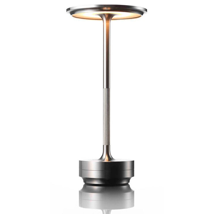 Cordless Table Lamp Rechargeable, Metallic Modern Bedside Lamp - Portable LED Dimmable Mood Light for Bedroom Restaurant Bar