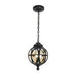 Outdoor Chandelier Light Waterproof, Aluminum Glass Ball Pendant - Adjustable Hanging Ceiling Light for Porch Gazebo Patio