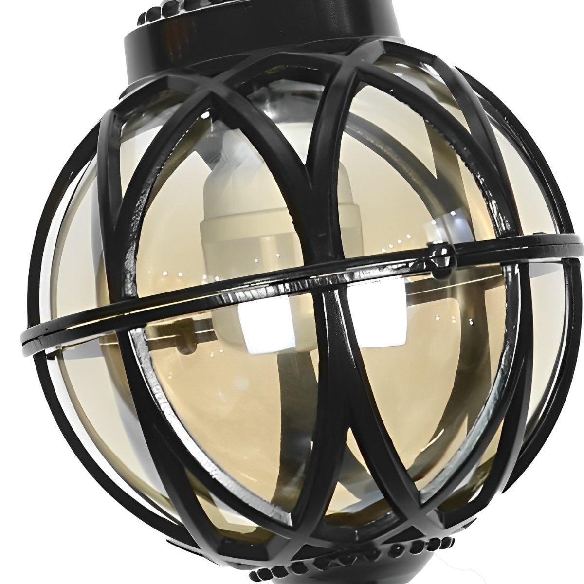 Outdoor Chandelier Light Waterproof, Aluminum Glass Ball Pendant - Adjustable Hanging Ceiling Light for Porch Gazebo Patio