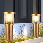 Outdoor Landscape Light Waterproof, Cylinder Tiered LED Path Light - Garden Pathway Bollard Lighting for Driveway Yard Patio