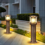 Outdoor Landscape Light Waterproof, Cylinder Tiered LED Path Light - Garden Pathway Bollard Lighting for Driveway Yard Patio