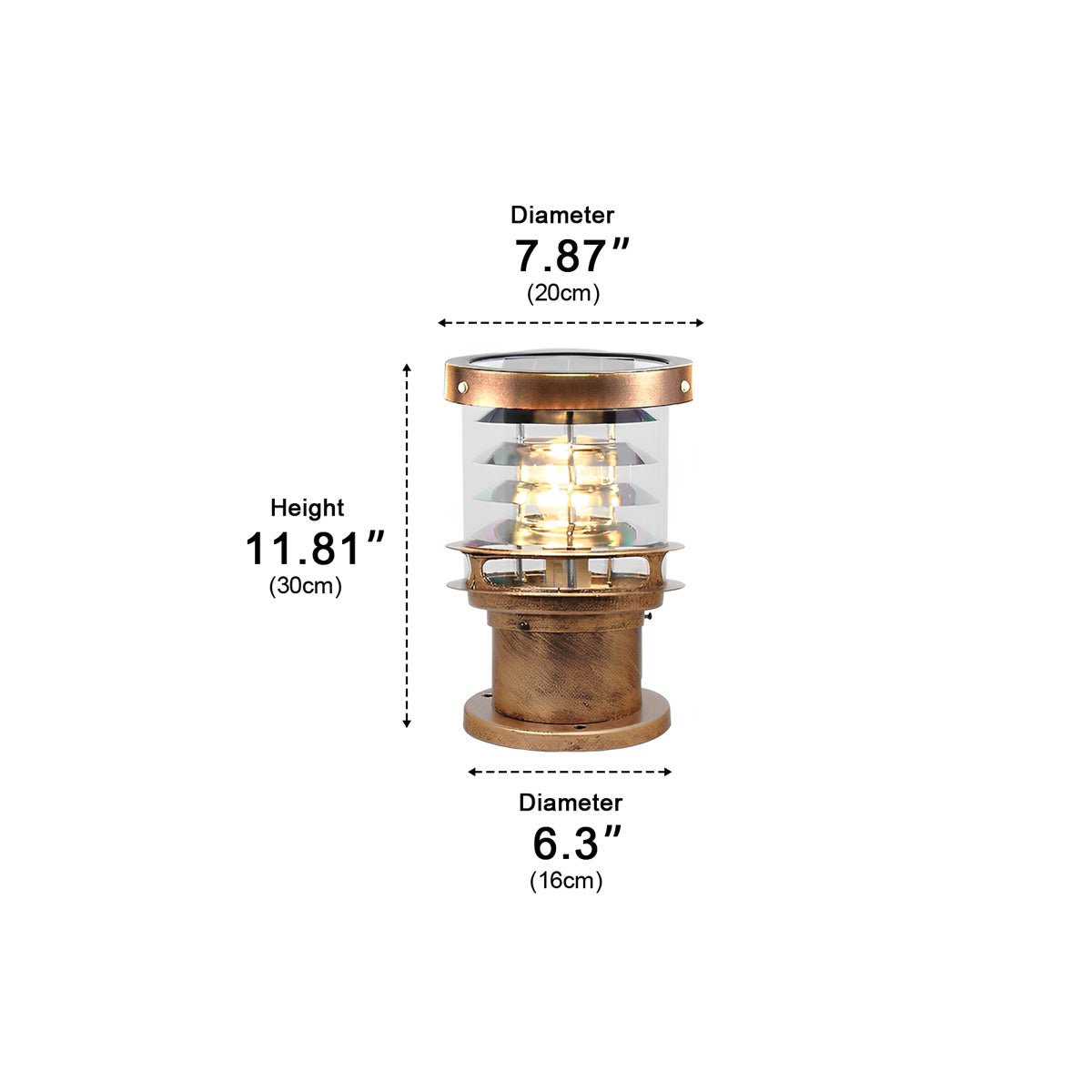 Outdoor Landscape Light Waterproof, Cylinder Tiered LED Path Light - Garden Pathway Bollard Lighting for Driveway Yard Patio